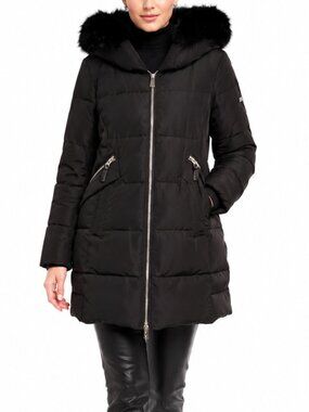 Derek Lam 10 Crosby Down Parka Quilted Puffer Fox Fur Hood Coat